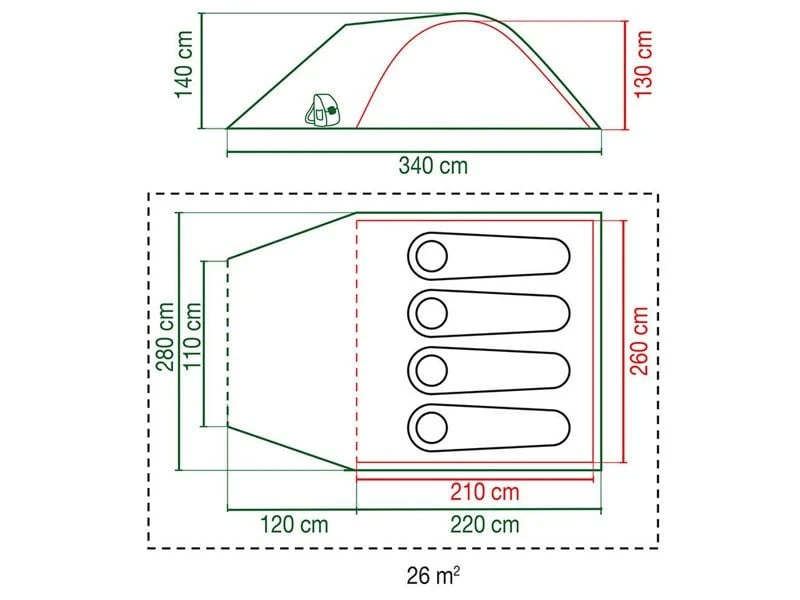 Coleman Kobuk Valley 4 Plus BlackOut Koepeltent 9 Coleman Kobuk Valley 4 Plus BlackOut Koepeltent - Afbeelding 7