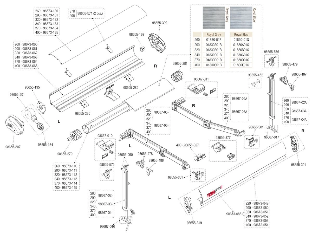Fiamma Scharnierstuk Staander Aluminium Links F65S